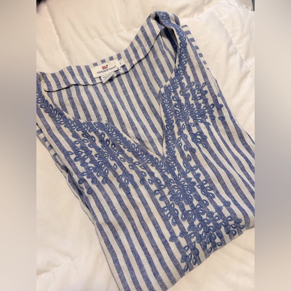 Vineyard Vines Linen Embroidered Tunic